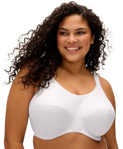 Elomi 8041 Energise U/W Bonnet Profond Support Multiway J Crochet Soutien-Gorge Sport, Femme, EL8041, Blanc, 6FF
