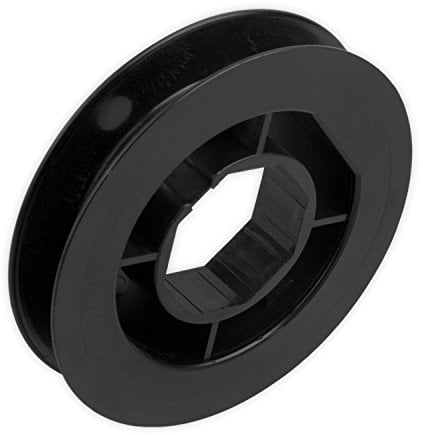 DIWARO® Mini - Gurtscheibe | Durchmesser Ø 110 mm | 40 mm Schlüsselweite | Gurtbreite von 10-15 mm |für achtkant Stahlwelle | Farbe schwarz | Material Kunststoff | Rolladenpanzer, Jalousie, Rollo