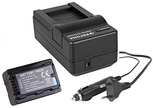 3in1-SET für die Panasonic HC-V160EG und HC-V180EG Camcorder - PREMIUM Akku kompatibel mit Panasonic VBT190 (2020mAh) + Schnell-Ladegerät mit Kfz-Lader (12V) inkl. PATONA Displaypad