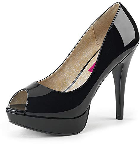 Pink Label Plateau Pumps Peep Toe Chloe-01 Lack schwarz Gr. 40