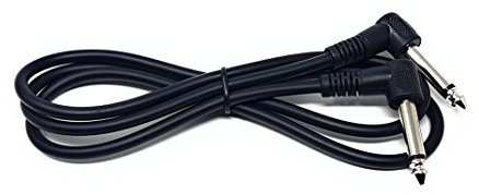 Maincore long 6.35mm to 6.35mm Mono / 90 Degree Right Angle Jack Audio Speaker, Guitar, AMP, Synths, Keyboards Cable Lead. (black, 1m)