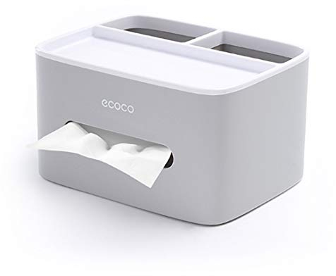 MHTECH Caja de pañuelos, Caja de pañuelos de PVC, Caja Multifuncional, portabolígrafos, portabolígrafos, portamandos, portapañuelos, Caja de Almacenamiento, Caja de pañuelos cosméticos (Gris)