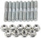 Duokon Kit de contre-écrou de goujon de turbine vis d'écrou à bride en acier inoxydable haute résistance M8x1.25 compatible avec S13, S14, S15, SR20, CA18 (18 pièces)