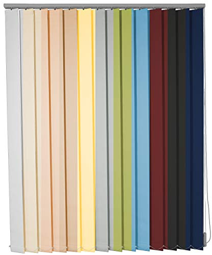 Lamellenvorhang Schiebevorhang nach Maß viele Größen & Farben Blickdicht lichtdurchlässig Fenster Vorhang Vertikaljalousie Schiebegardine (Breite 240,1-250 cm x Höhe 160,1-180 cm, Hellgrau)