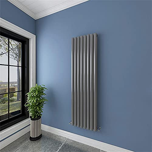 Acezanble∣Vertical Designer Oval Column Radiator -Anthracite-1600x472mm Double Panel Centre Heating Rads-Perfect for Bathroom,Hallway,Living Room, Kitchen