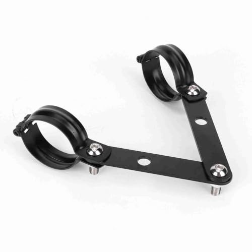 Qiilu Support de phare de moto CNC noir, fixation par collier de fourche, compatible avec Yamaha et autres modèles Cruiser, Cafe Racers et Streetfighters (51-60mm)