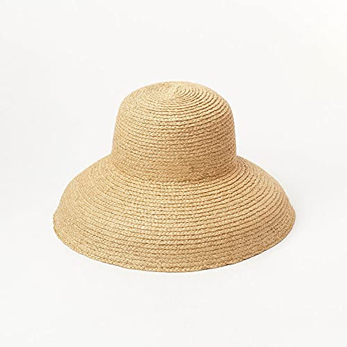 Sombrero Pescador Gorras Hombre Mujer Elegante Sombrero De Cubo con Lazo, Sombrero De Paja Hecho A Mano A La Moda para Mujer, Sombrero De Pescador para El Sol, Sombrero De Playa para Vacaciones-F