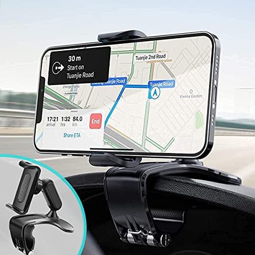 DMJWAN Support de téléphone de Voiture, rétroviseur Multifonction pour Tableau de Bord de Voiture avec Pince à Ressort réglable à 360 °, adapté aux Smartphones de 4 à 7 Pouces