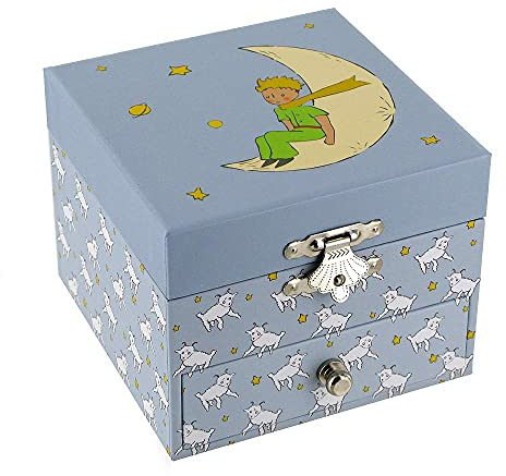 Schmuckschatulle/Schmuckkästchen/Schmuckschachtel mit Spieluhr aus Holz - Der kleine Prinz und der Fuchs - An der schönen blauen Donau (Johann Strauss)