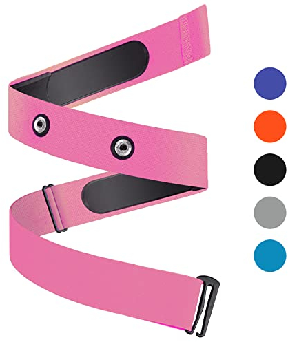 Onlyesh Brustgurt Verstellbarer Elastischer Ersatzgurt mit Herzfrequenzmessgerät Pulsmesser für Polar Garmin Wahoo, Sport, Laufen (Rosa)