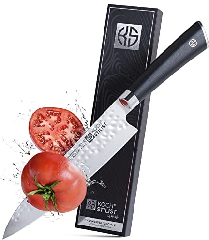 KOCHSTILIST® -NEU- Premium Chefmesser 20 cm [+ inkl. Geschenkbox] Koch- & Küchenmesser mit hoher Schneidleistung und edlem Design - Chefmesser & Allzweckmesser aus scharfem X75-Carbonstahl-Plus