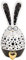 matches21 Hase Osterhase Dekofigur mit Brille & goldenem Herzanhänger Keramik weiß & Schwarze Punkte Osterdeko 1 STK 22 cm