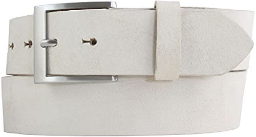 BELTINGER Herren-Gürtel aus weichem Vollrindleder Vintage-Look 4 cm | Jeans-Gürtel für Herren 40mm | Ledergürtel Used-Look | Mist 85cm