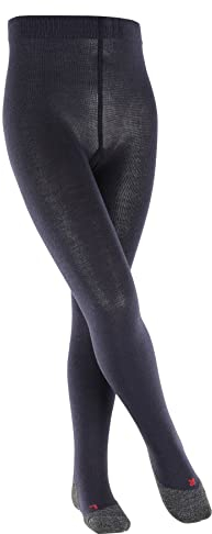 FALKE Unisex Kinder Strumpfhose Active Warm K Ti Wolle Funktionsmaterial dick einfarbig 1 Stück, Blau Marine 6120, 122-128