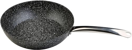 WECOOK! Granite Sartén Honda Aluminio Forjado 30cm, Inducción Completa, Antiadherente Ecológico Piedra sin PFOA, Mango Acero Profesional, Apta Todas las Cocinas, Vitrocerámica, Gas, Horno