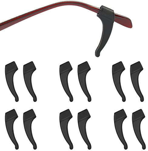 6 Pairs Ear Hooks for Glasses,Anti Slip Glasses Retainers,Anti-Slip Ear Hook Grip,Silicone Glasses Temple Tip Holders Anti-Slip Protectors,Ear Hook Eyeglass Temple Tip for Sunglasses and Glasses