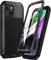 Focusor für iPhone 14 Hülle Outdoor,Handyhülle für iPhone 14 360 Grad Stoßfest Metall Heavy Duty Komplett Panzerhülle,Schutzhülle für iPhone 14 Staubdicht Robust Armor Case mit Displayschutz,Schwarz