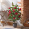Garden Mile Artificial House Plant 80cm Red Rose Trees Indoor Potted Plant Outdoor Tree with Fake Red Flowers Rose Bush in Pot Potted Plants for Home Office Fake Flower Tree
