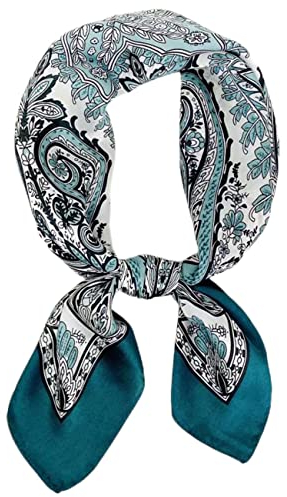 prinfantasy 70x70cm Große quadratische Fleckschals für Damen Frauen Seidig wie Kopftuch Bandanas Haarschal 70022