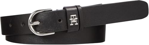Tommy Hilfiger Damen Gürtel Essential Effortless 2.5 Ledergürtel, Schwarz (Black), 125