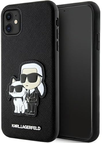 Karl Lagerfeld KLHCN61SANKCPK Hülle für iPhone 11 / Xr 6.1 hardcase Schwarz Saffiano Karl & Choupette