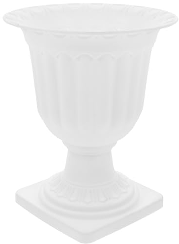 PRETYZOOM Pot De Fleur Décor Extérieur Vase Grec Romain Jardinières Urnes pour Plantes Dextérieur Urne Extérieure Pots De Plantes Dintérieur Vase à Pièce Planteur Blanche Céramique Plastique