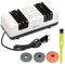 Afilador,Sunydog Afilador de cuchillos eléctrico profesional, multifuncional, automático, con bisel de 15 grados, ranuras crudas y finas para cuchillos dentados rectos, tijeras, cortador de cocina