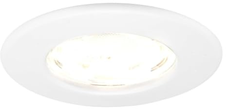 Ledvion LED-Einbaustrahler dimmbar, Weiß, 2700K, 5W, ø84mm, IP65, dimmbar, einfache Installation, 5 Jahre Garantie, Badezimmer-Einbaustrahler, dimmbare LED-Lampe | Einbaumass Ø84mm; Wasserfest fuer Bad Dusche und feuchte Innenbereiche; Integrierte LED Lichtquelle enthalten