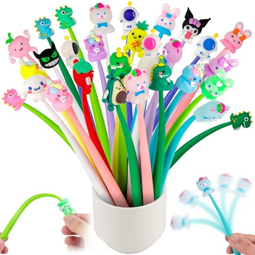 Runxin 30 Stylo Kawaii cute,Stylo Anti-Stress enfant,Stylos drôle,cadeaux anniversaire enfants invites pour garçons filles,Pochette Surprise Enfant