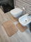 Set Tappeti Bagno Vintage 3 Pezzi in Poliestere 100% Tappeto Caldo Pelo corto Lavabo Doccia Vasca 50x80 cm, 2 Tappetini per Bidet Water Forma Rettangolare 50X40 cm Morbido Lavabile in Lavatrice (52)