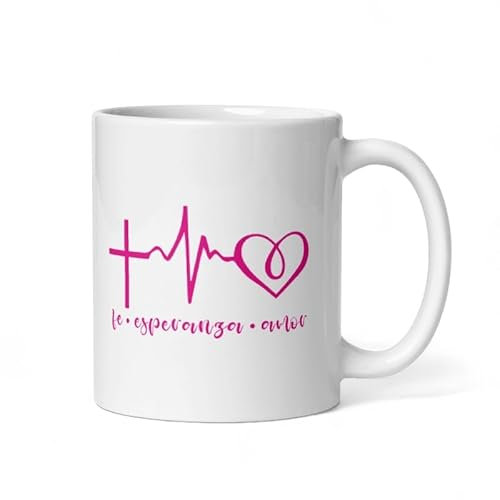 Taza de Cerámica Inspiradora 'Fe, Esperanza y Amor' – Impresión Digital Duradera. Perfecta para Café, Té y Regalos Motivadores
