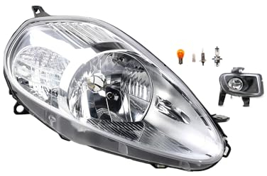 Johns, Scheinwerfer Halogen Front passend für Fiat Punto 199 10/2005-06/2008 H4 Rechts + Nebelscheinwerfer + Leuchtmittel