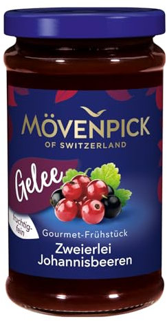 Mövenpick Gourmet-Frühstück Zweierlei Johannesbeeren Gelee, Premium Fruchtaufstrich, 250 g