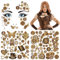 HOWAF Steampunk Accessoires Temporäre Tattoos, Gesichtstattoo Karneval, Zahnräder Aufkleber, Kostüm für Halloween Fasching