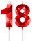 Red 18th Birthday Candles for Cake, Number 18 Candle for 18th Birthday Decorations, 3D Design Cake Topper Decor for Boy Girl Women Men Birthday Theme Party Weddings Anniversary Celebration Supplies