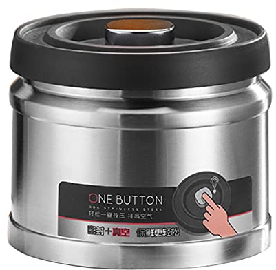 Diarypiece Tarro hermético grande de acero inoxidable para café, sellado al vacío, caja de almacenamiento hermética para guardar tarros de almacenamiento