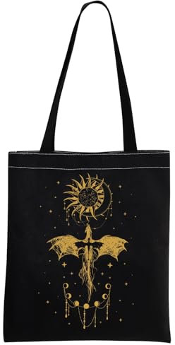 MYSOMY Xaden Riorson House Tote Bag Fourth Wing and Iron Flame Inspired Gift Dragon Rider Gift Violet Sorrengail Silver One Bag (SUNMOON TB)
