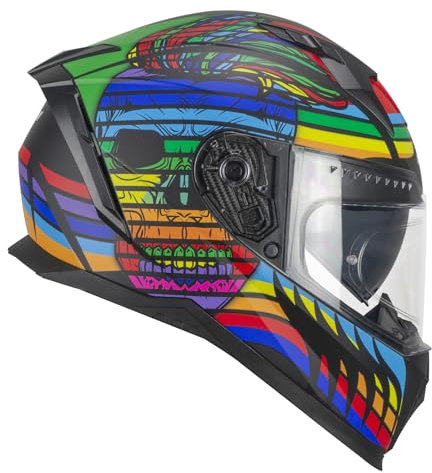 CGM Casco integrale, 311X BLAST SKULL Nero Blu Rosso opaco, L (59cm)