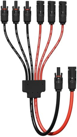 enernova Y Type Connecteur Solar, 4mm²-6mm² Y Connecteurs Câble Solaire, IP68 Étanche Câble Panneau Solaire, 30A DC1500V pour Panneaux Connectés en Parallèle