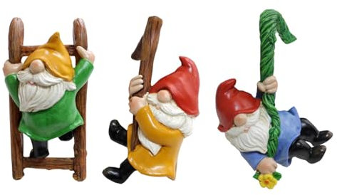 TQEBWUS Nain de jardin en résine, ensemble de nains de jardin – Pot de fleurs nain en résine décoration sans visage pour cour, jardin, porche