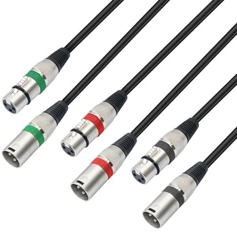 DEUNRAA 10Pcs 3Pin Kabel Mikrofon Kabel Männlich Zu Weiblich 3Pin Lautsprecher Kabel 3Pin Für Mikrofon Mischer Recorder Studio Kabel