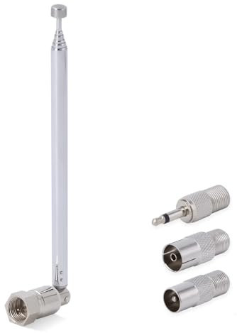 Elecbee Antenne FM FM, antenne radio extensible, 75 unbal F mâle pour DAB, TV, radio AM-FM, récepteur stéréo, Bose Wave