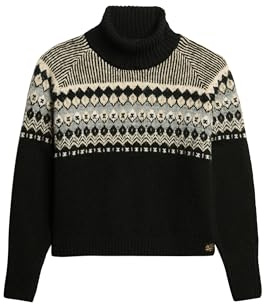 Superdry Damen Rollkragenpullover mit Norwegermuster