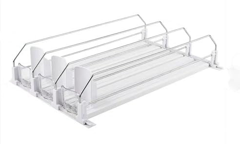 WyndShades Fridge Drinks Dispenser (12in-3 grids)， Multi-Compartment Beverage Storage Rack, Drink Organizer for Fridge, Kitchen Counter, Restaurant, and More