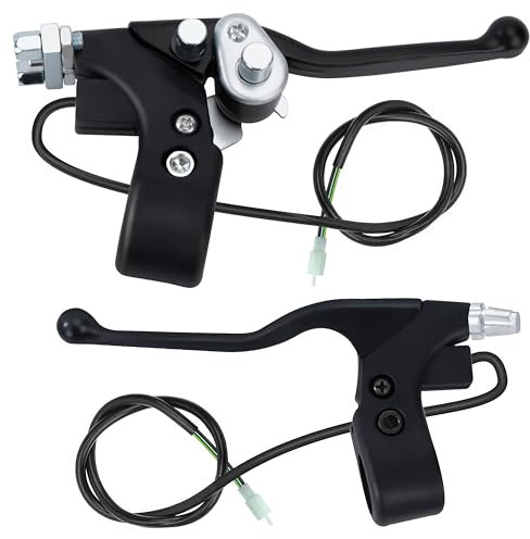 Tunejoy Bremshebel Pit Bike mit Schnalle und Kabel Bremsgriff für 22mm Durchmesser Lenker für ATV Pocket Dirt Bike Go Kart Scooter 1 Pair Schwarz