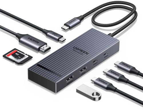 UGREEN Revodok Pro 108 10Gbps Hub USB C HDMI 4K 60Hz Lecteur de Carte SD TF PD 100W Adaptateur Multiport USB3.2 8 en 1 Dock USB C Compatible avec MacBook iPad Pro Air M4 Surface iPhone 16 Galaxy S24