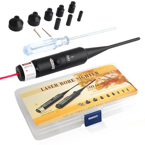 Bore Sighter, Bohrvisier-Kit, .177 Bis .50 Kaliber Mit Tragebox Leichter, Boresight, Schwarze, Matte, Hochwertige Aluminiumlegierung, Roter Punkt Boresight-Kollimator Für Horizontale Kalibrierung