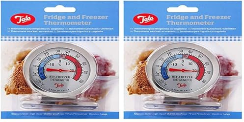 Tala Fridge and Freezer Thermometer with Clear and Easy to read display, Work from -25 to + 25 degrees celsius (Pack of 2)