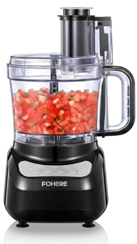 Food Processor 2.3L with 3 Speeds, 2 in 1 Feed Chute | 2-in-1 Meat Grinder & Vegetable Chopper, Stainless Steel, for Mincing, Dicing, Shredding, Puree, Kneading, Easy to Clean