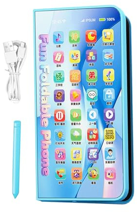 Telefono Giocattolo Smartphone Giocattolo Pieghevole | Giochi Educativi di Disegno Per Maschi Femmine Prescolari Compleanno Casa Appartamento Sala Giochi Vacanze Asilo Scuola